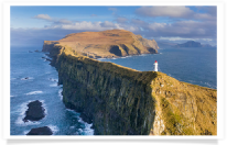 Mykines Holmur Lighthouse and Cliffs Aerial