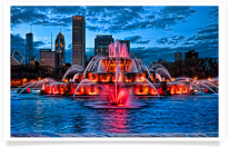 Buckingham Fountain Red Colors