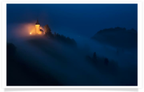 St. Primoz Church Night Fog