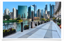 Sidewalk with Chicago Skyline