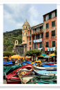 Vernazza Boats and Buildings Vertical