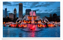 Buckingham Fountain Red Colors