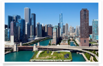 Aerial View of River and City